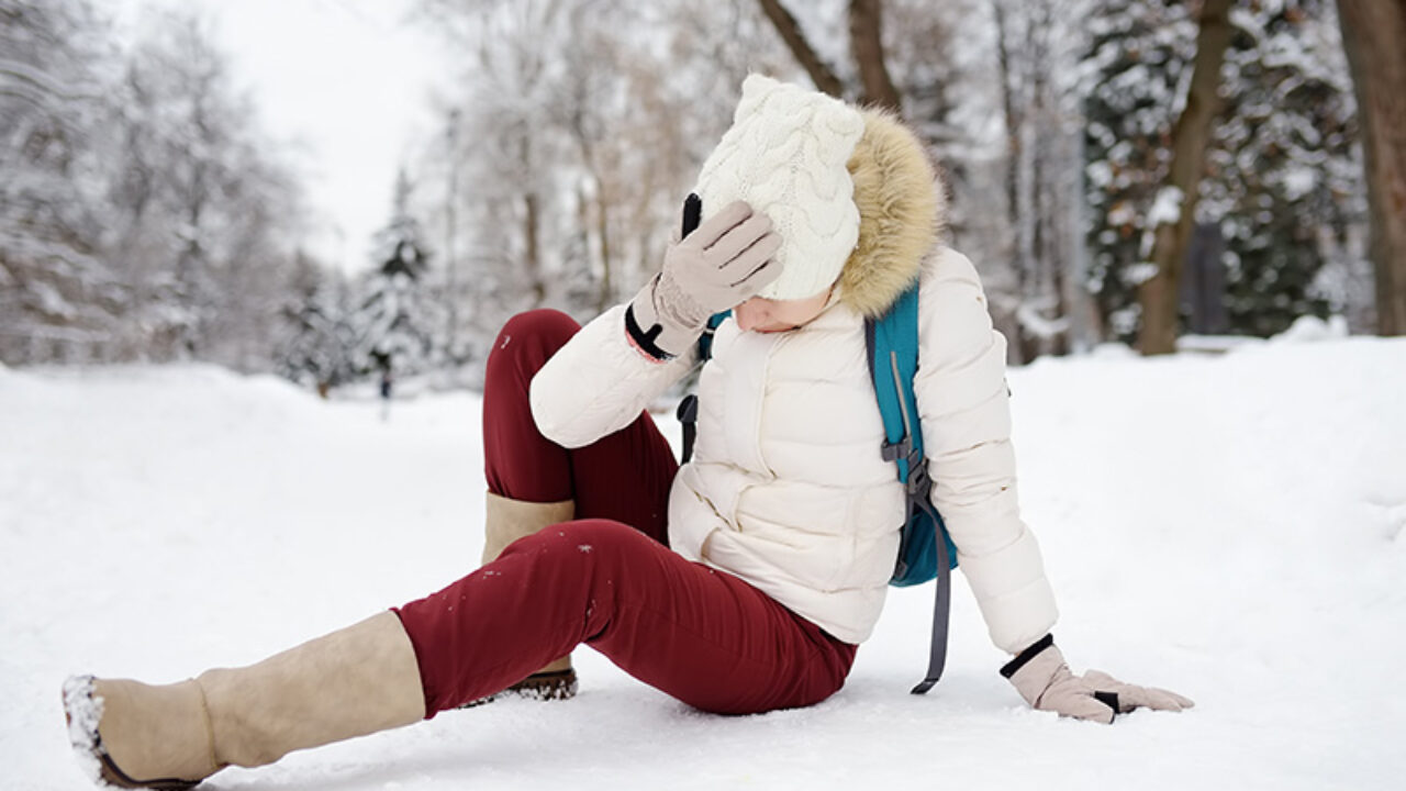 Woman Slipping On Ice