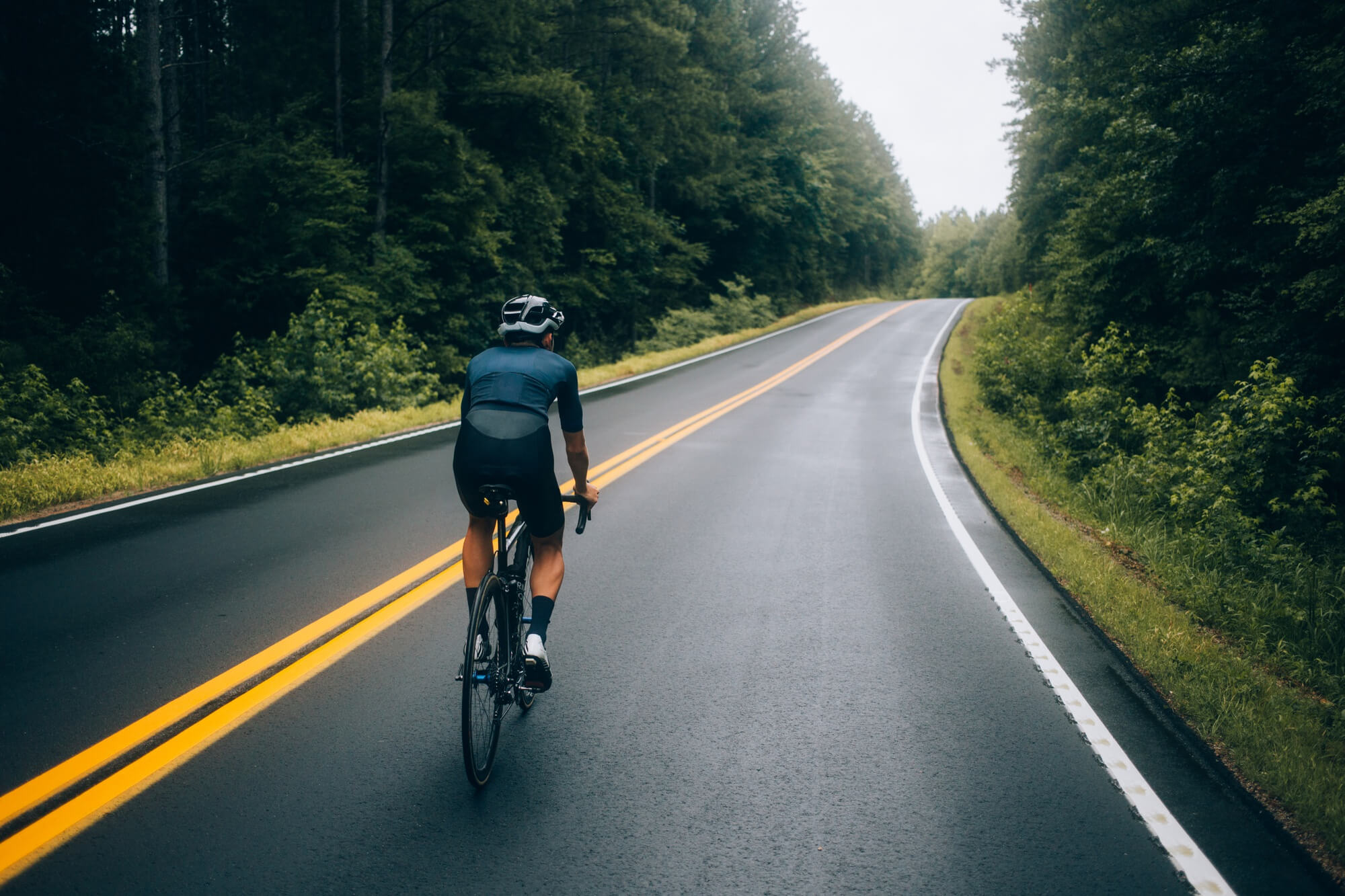 Cyclist on road