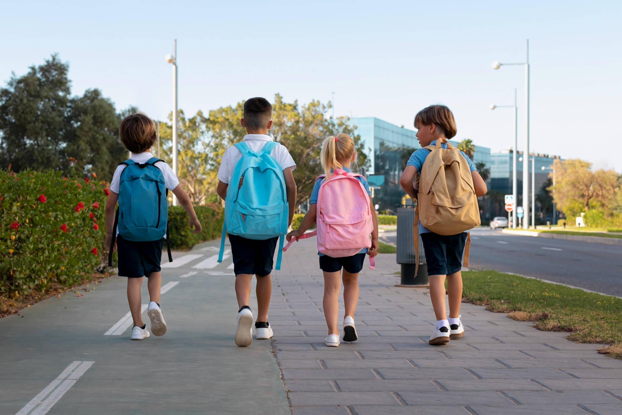 Kids walking to school