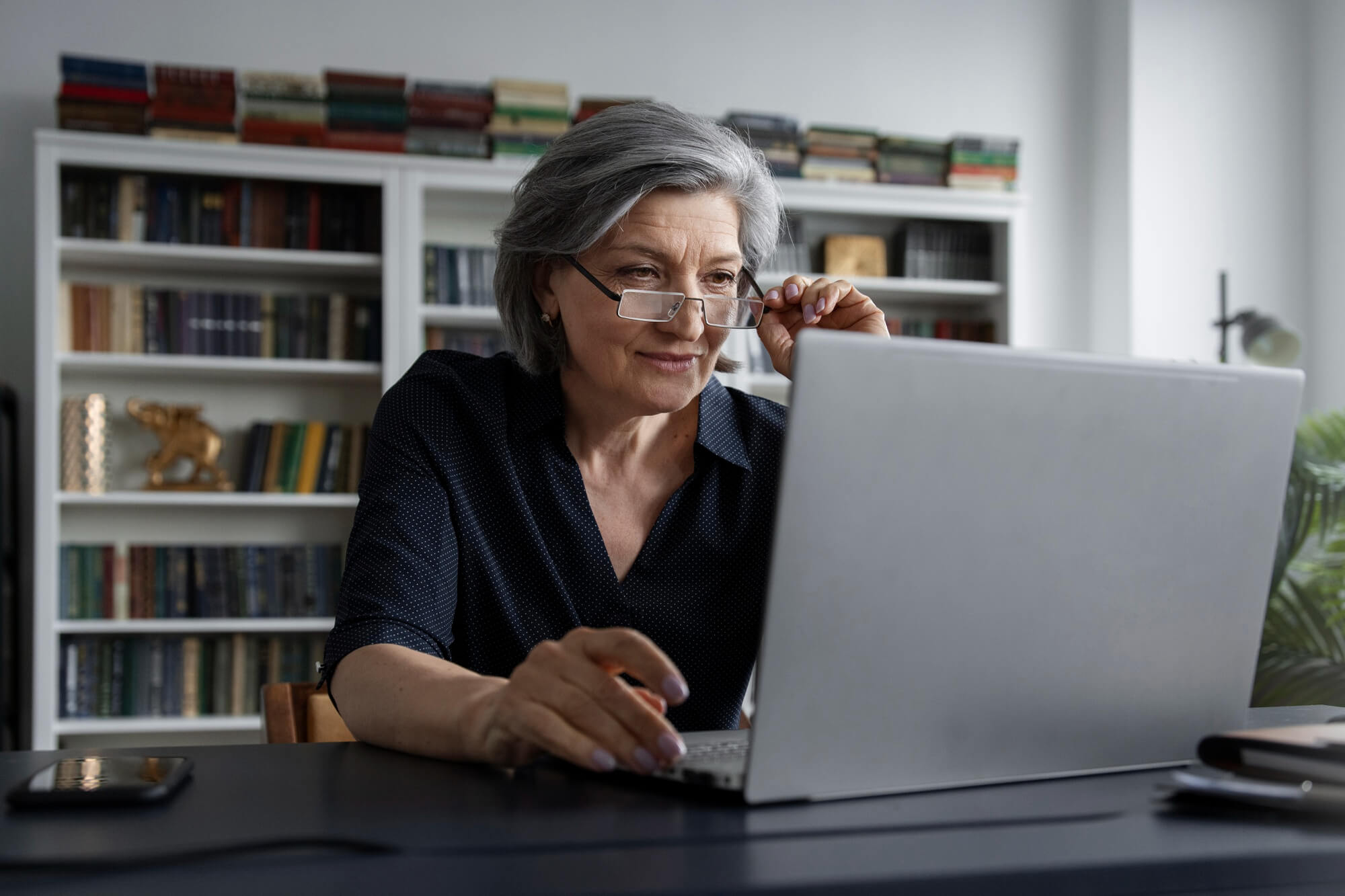 Older woman on computer